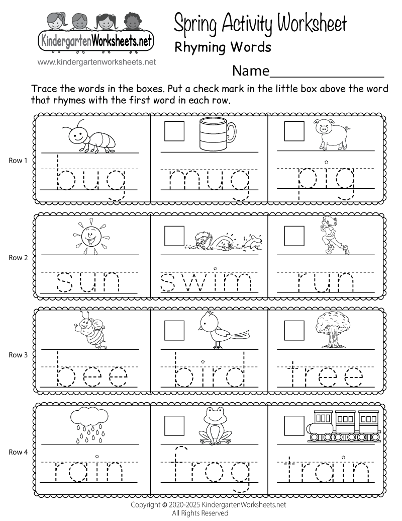 Rhyming Worksheets Free Printable