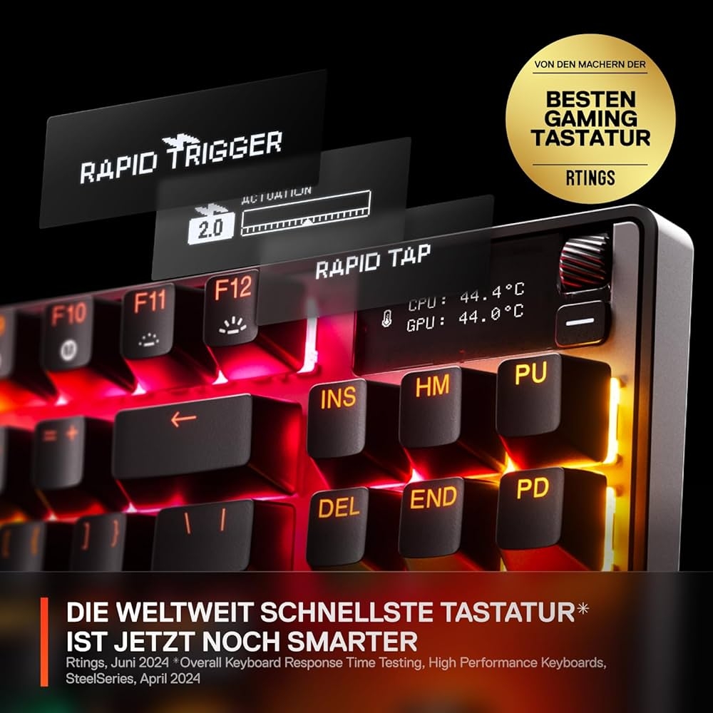 SteelSeries Apex Pro TKL Wireless Gen 3 HyperMagnetic Gaming Keyboard OmniPoint 3 0 Switches Adjustable Response Instant Presets Rapid 