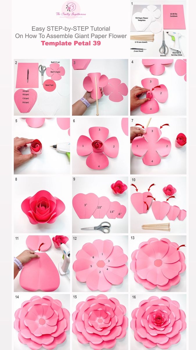 Step by Step Tutorial On How To Easily Make Petal 39 Giant Paper 