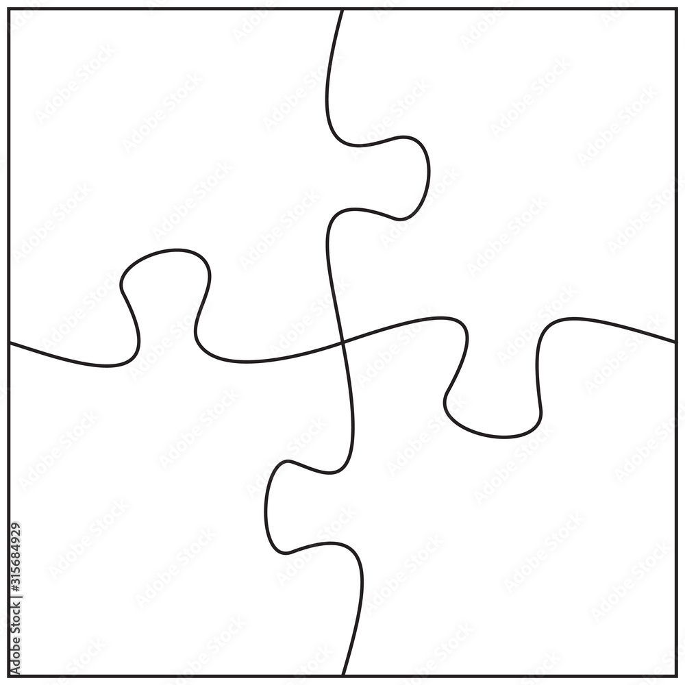 Stock Vektorgrafik Four Jigsaw Pieces Template 4 Puzzle Pieces 