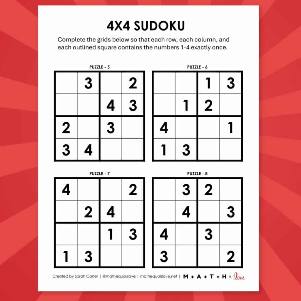Printable Sudoku Puzzles With Answers