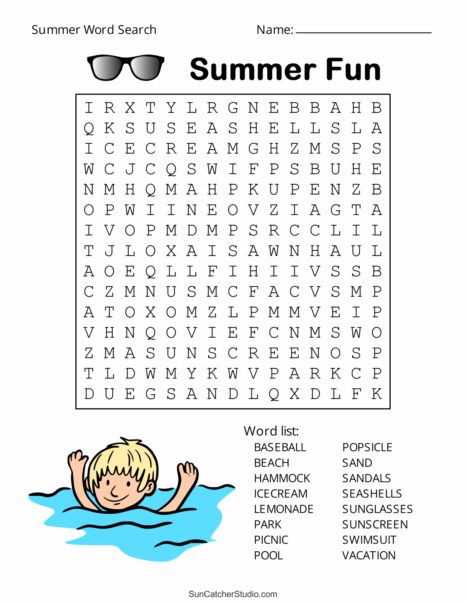 Summer Word Search Free Printable Puzzles Free Printables 
