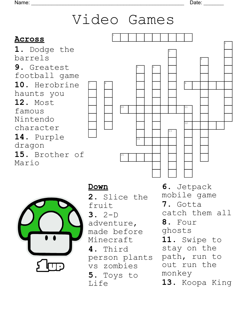 Super Mario Crossword WordMint