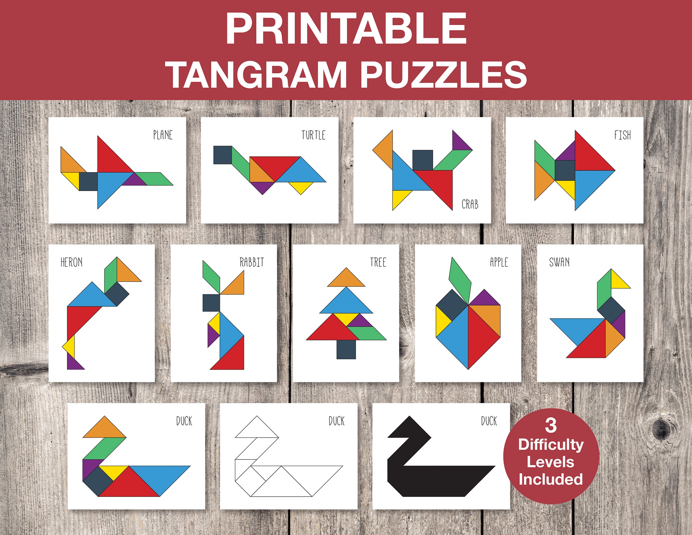 Easy Tangram Puzzles Printable