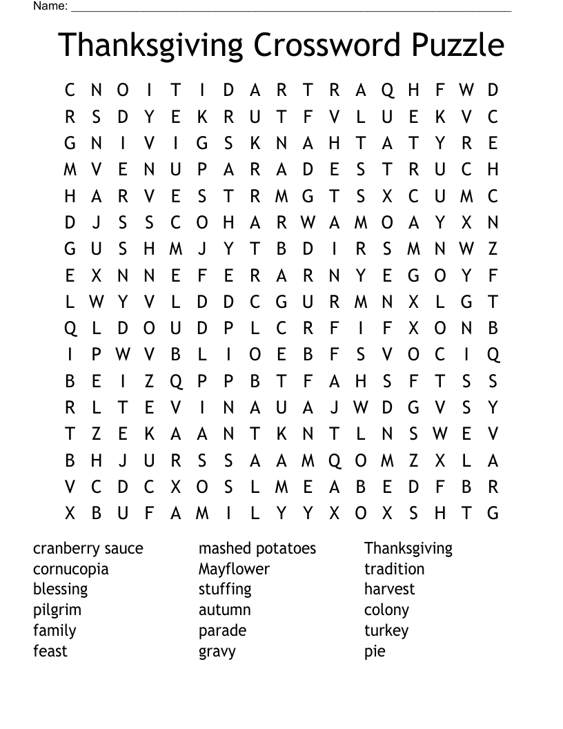 Word Search Crossword Puzzles Printable