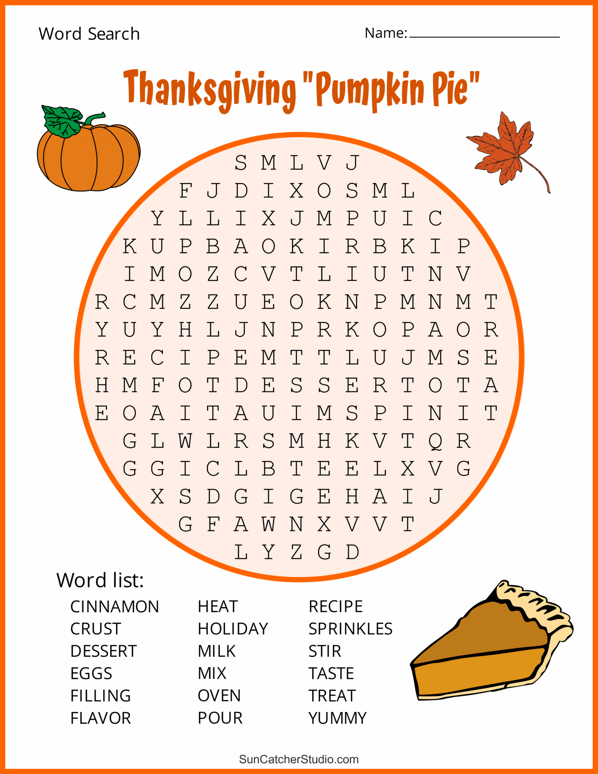 Free Printable Thanksgiving Word Puzzles