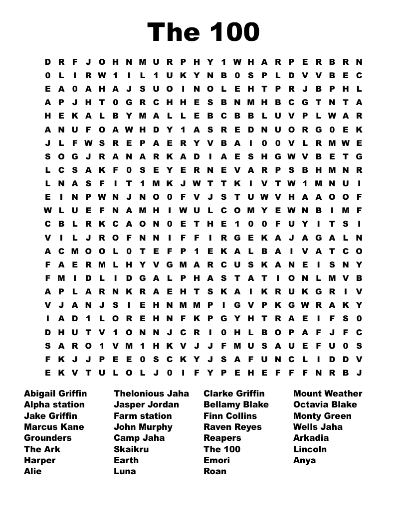 Word Searches Printable 100 Words