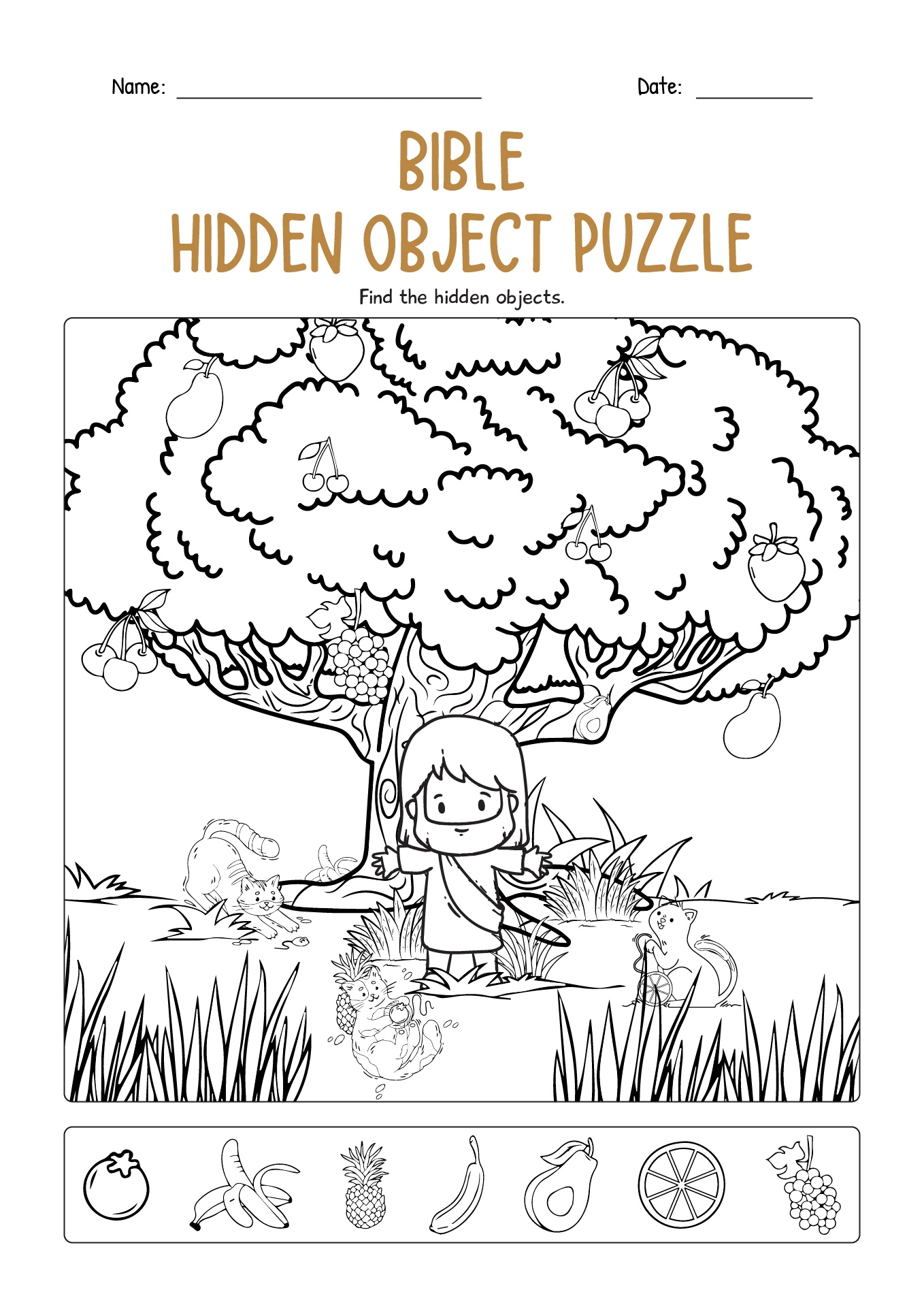 Hidden Pictures Printable Bible