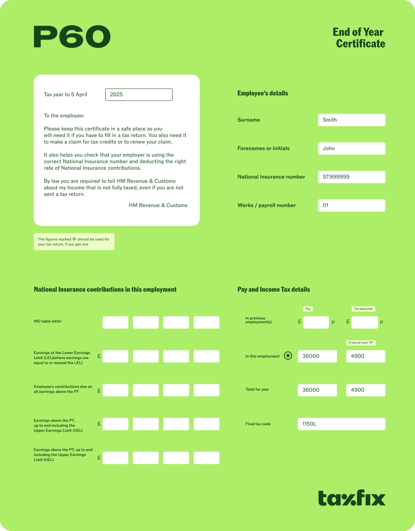 The P60 Form How To Get One For Your Self Assessment Tax Return 