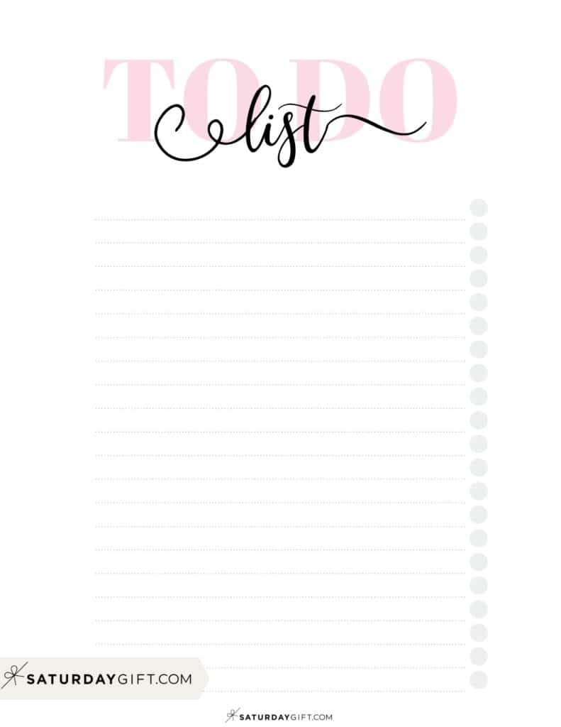 Printable To Do Checklist Template
