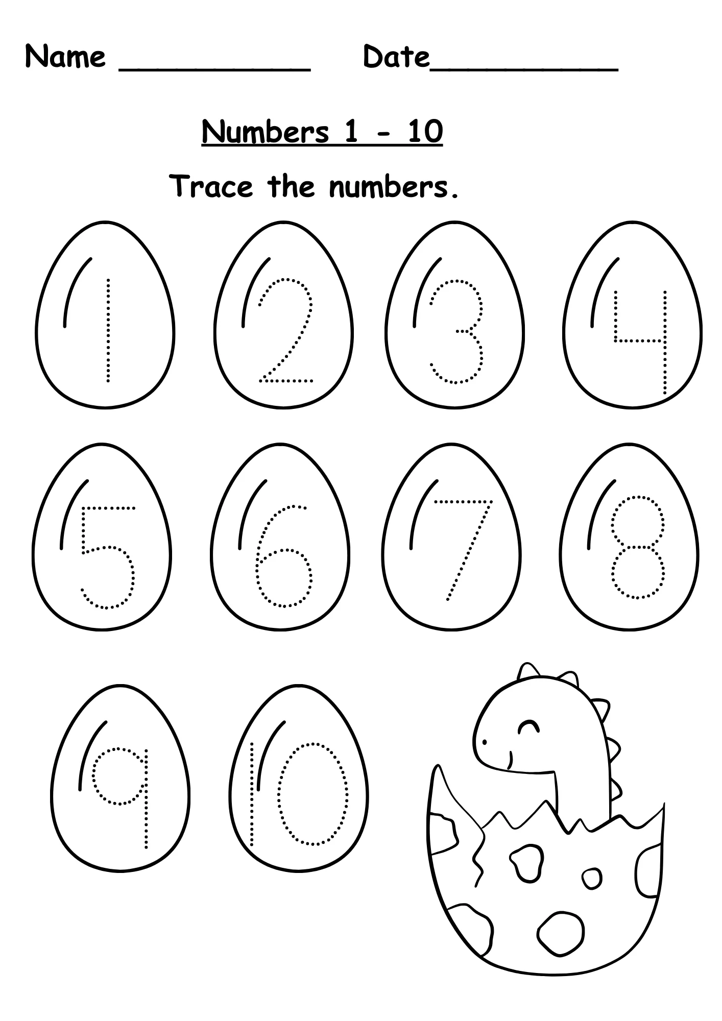 Free Printable Number Tracing Worksheets 1-10