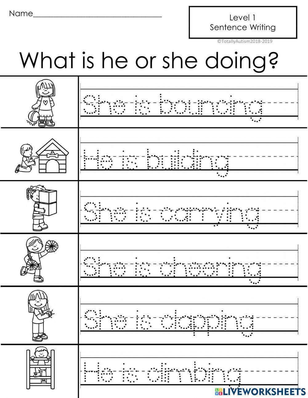 Tracing Sentences Online Exercise For Live Worksheets 