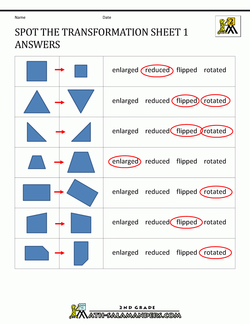 Geometry Printable Worksheets