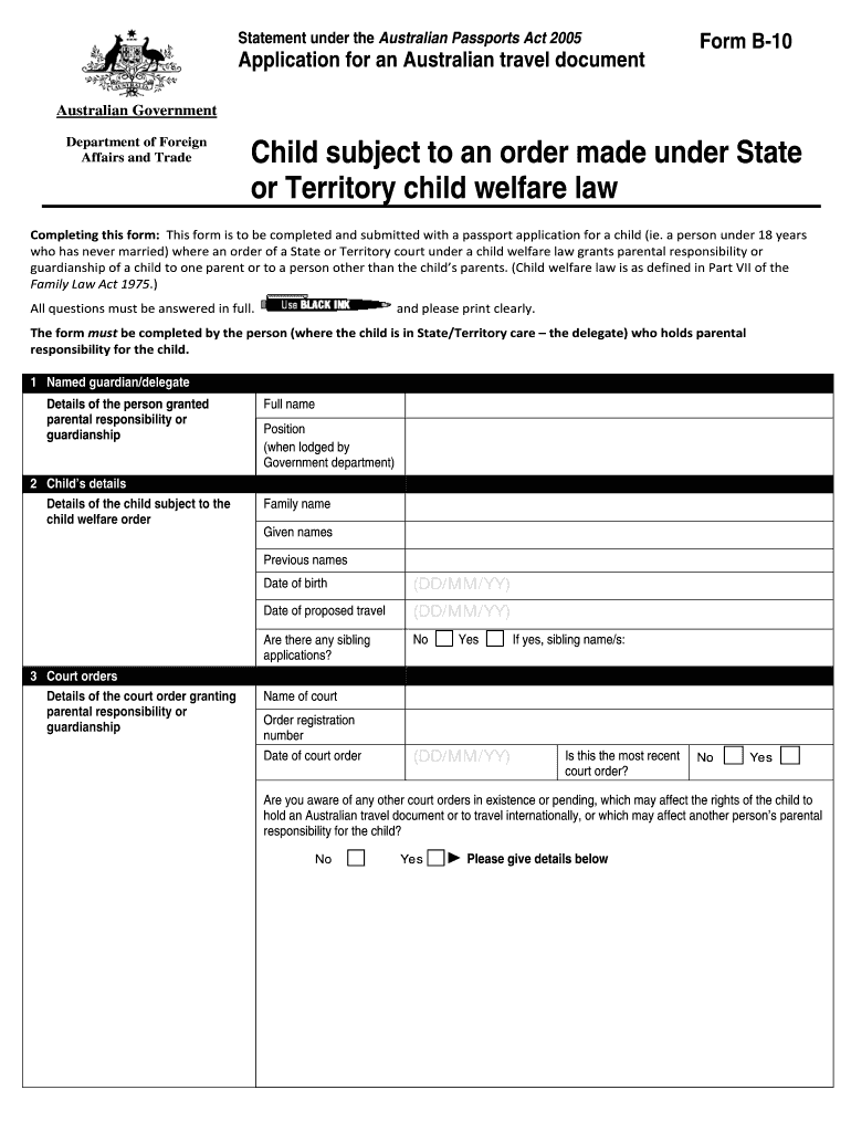 Travel Document Application Form Australia Pdf Fill Out amp Sign 