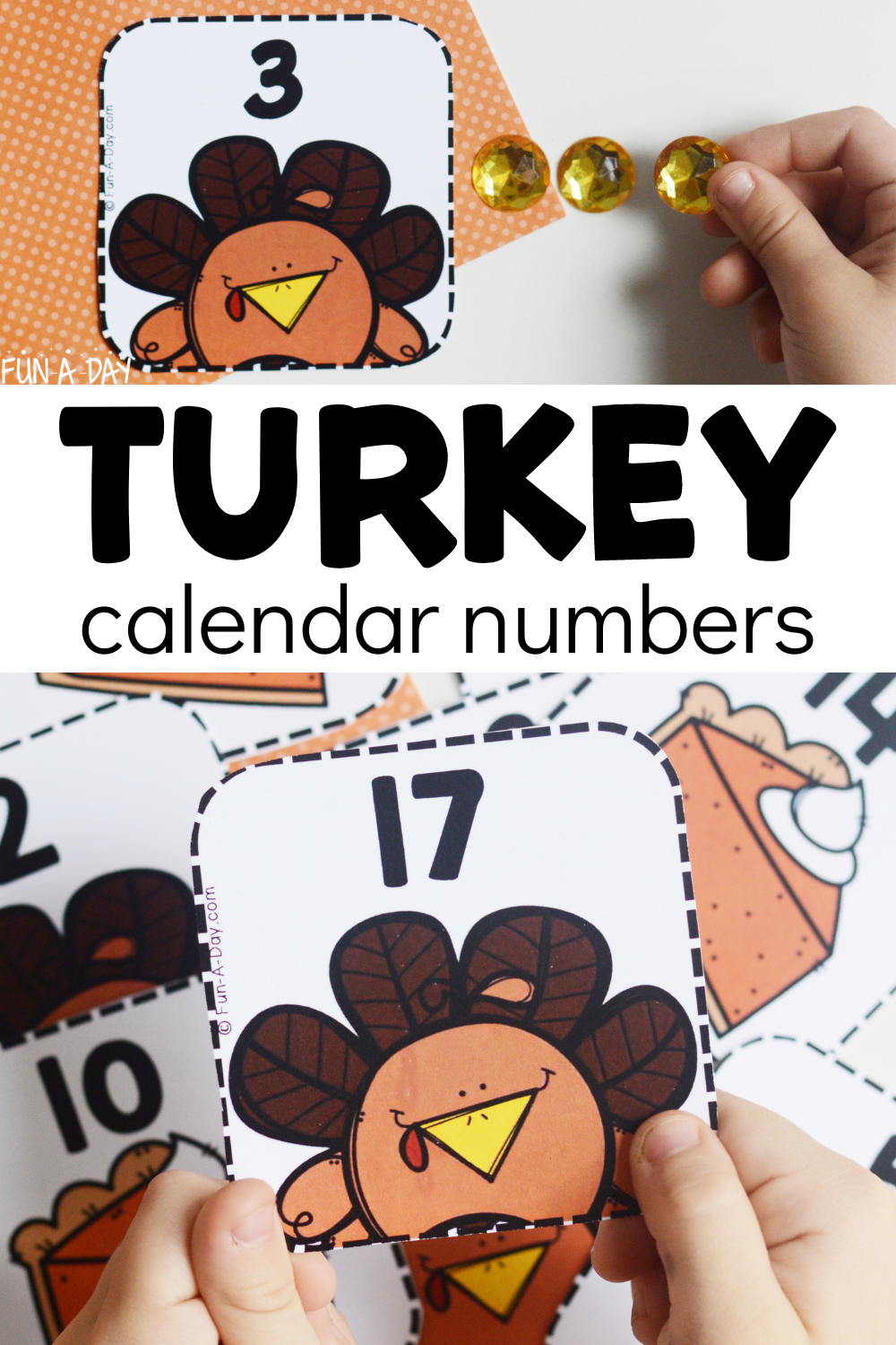 Turkey Calendar Numbers Free Printable Fun A Day 