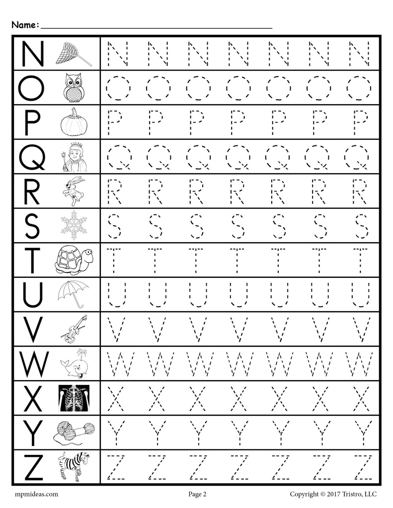 Printable Abc Tracing Worksheets