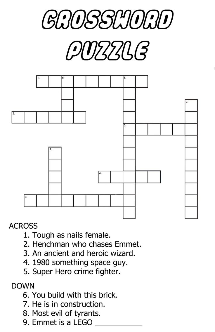 Easy Kid Crossword Puzzles Printable