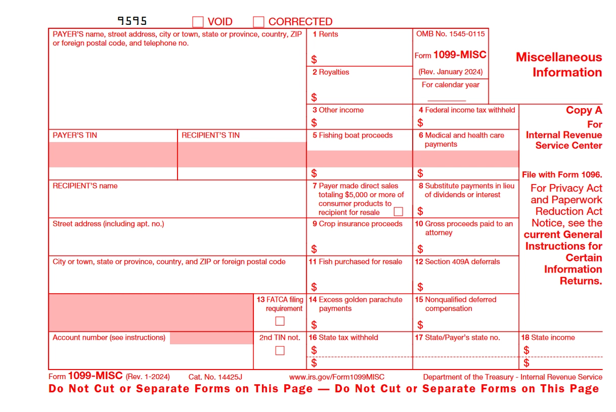 1099 Nec Form 2026 Printable Free Irs