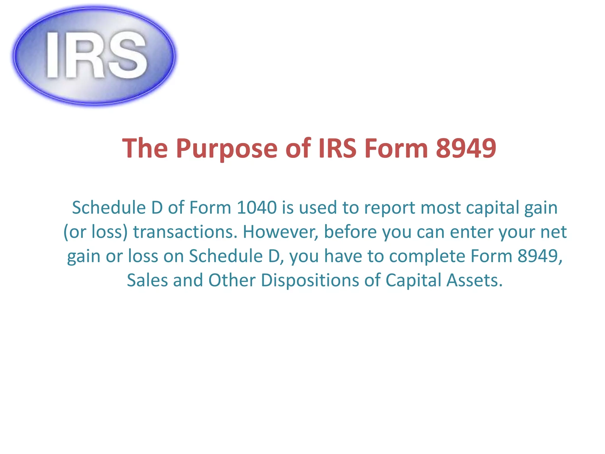 Irs Form 8949 Instructions 2026