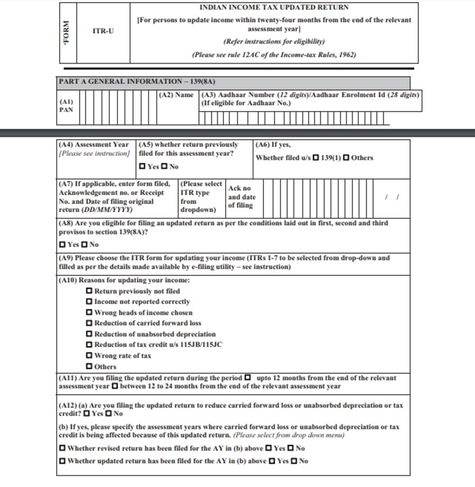 What Is ITR U Form And How To File Updated Income Tax Return ITR 
