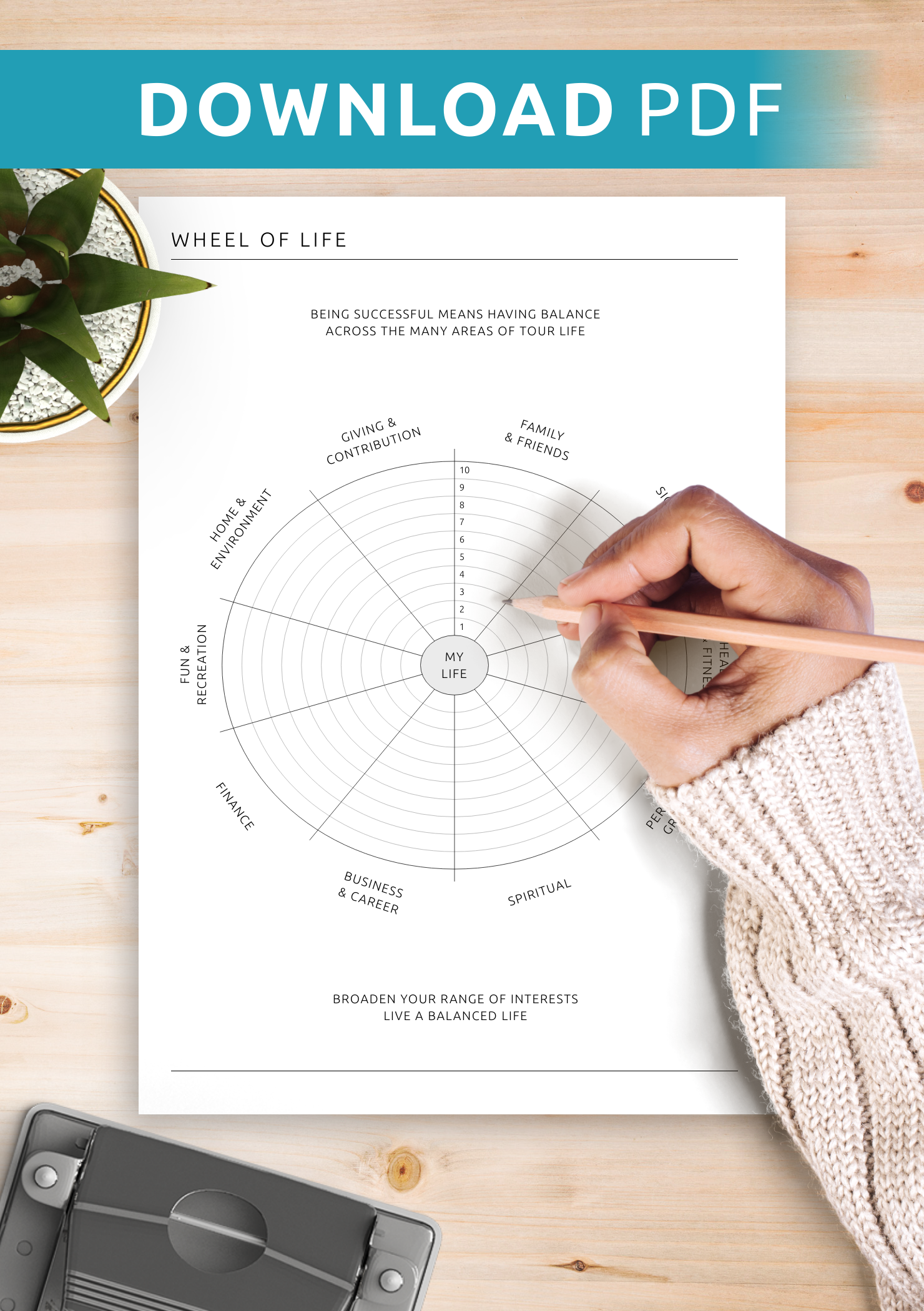 Printable Wheel Of Life Template