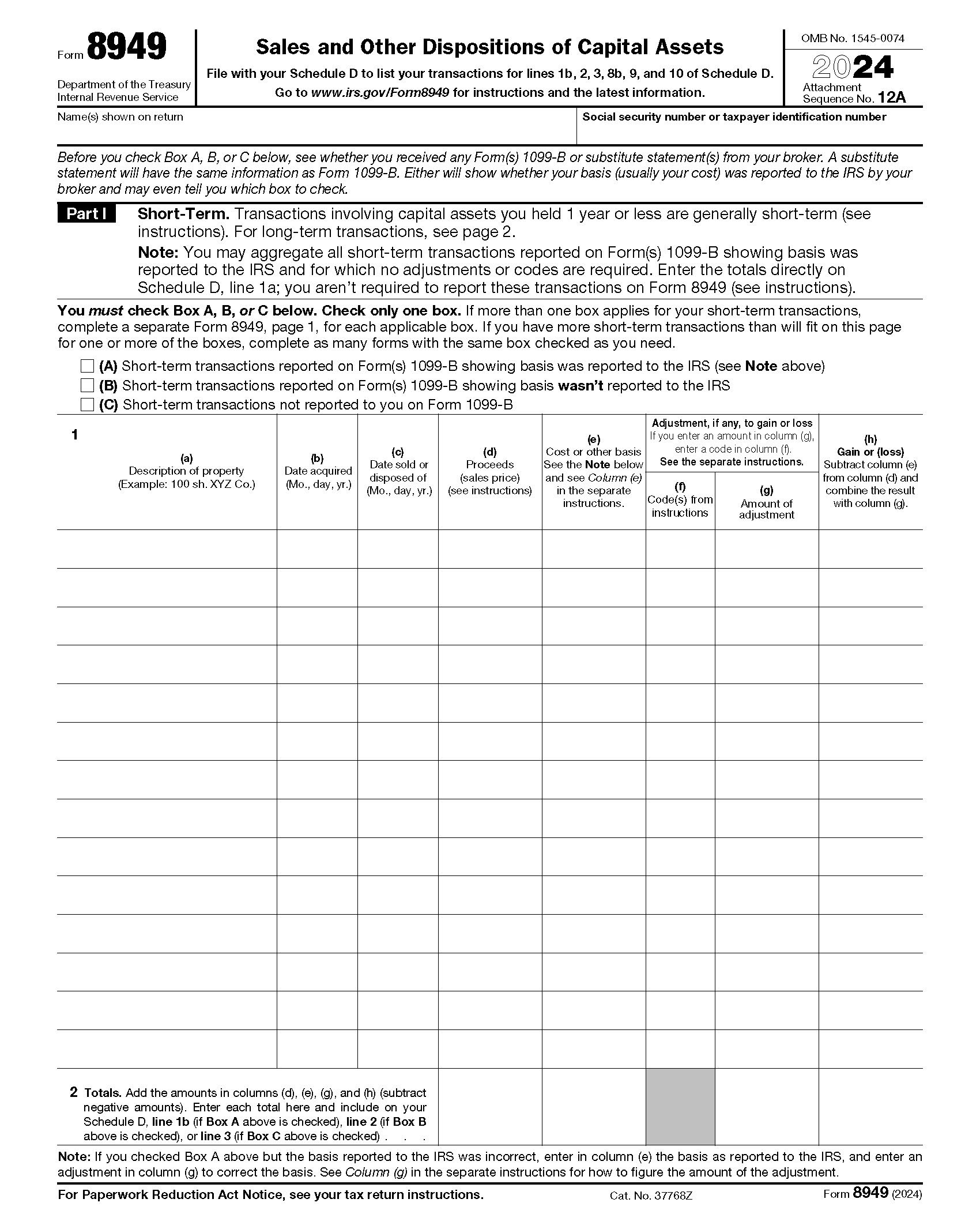 Who Should Use IRS Form 8949 