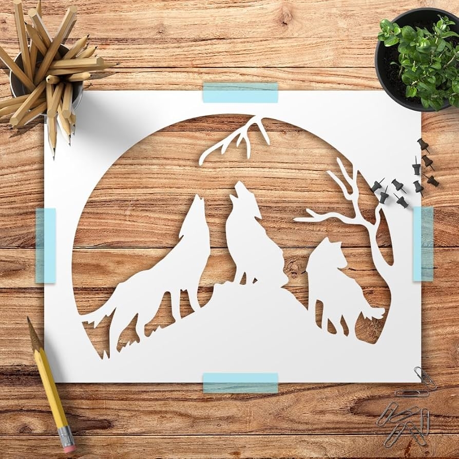 Wolf Pack Reusable Sturdy Stencil Transparent Custom Plastic Sheet 