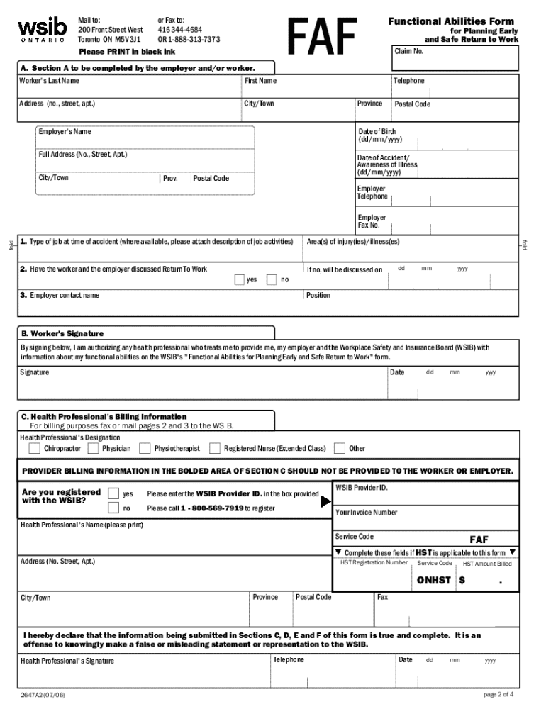 Wsib Faf Fill Out amp Sign Online DocHub