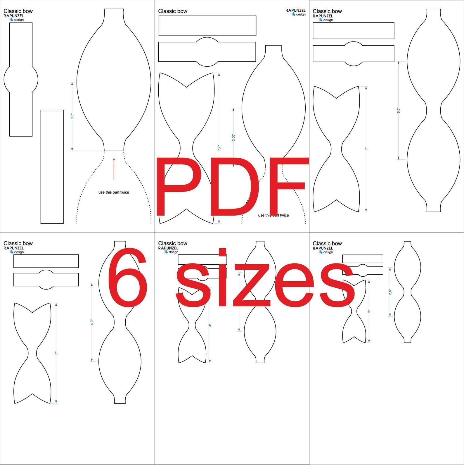 Outline Printable Bow Template