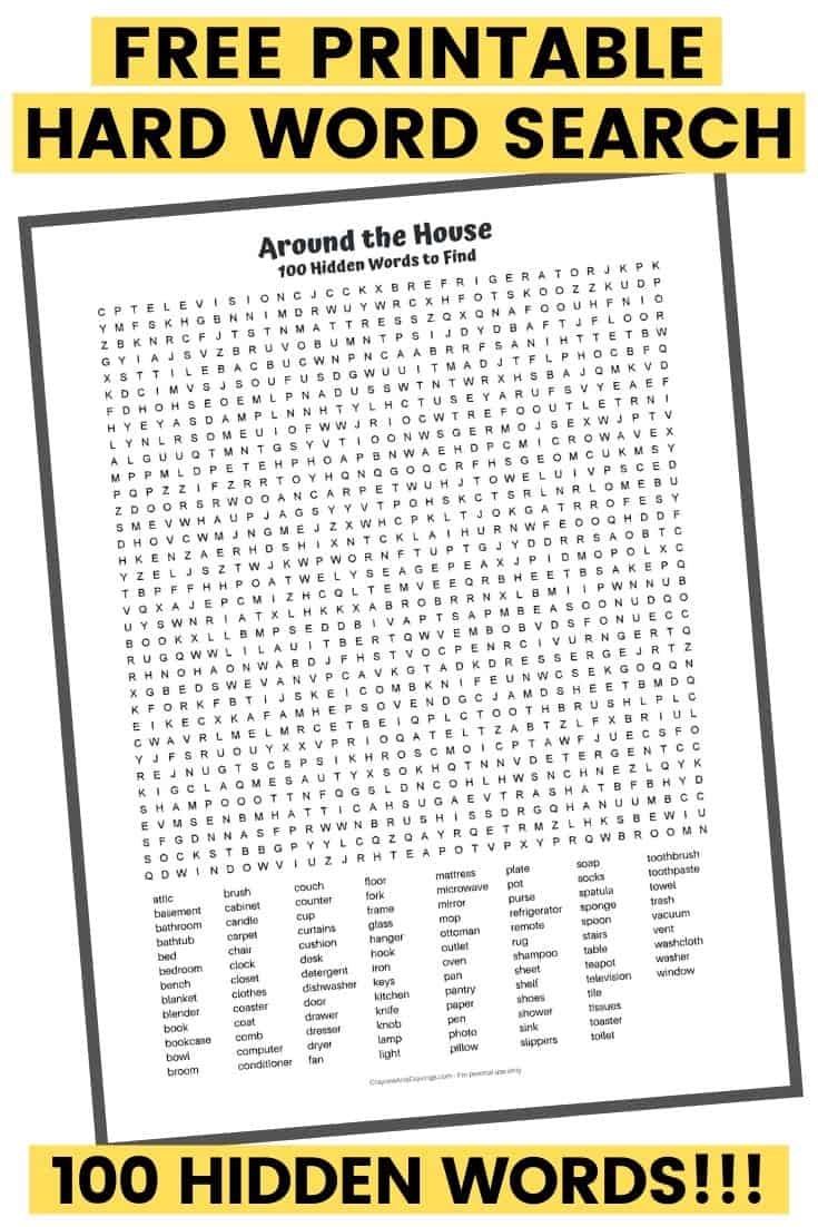 100 Word Word Search Puzzles Printable