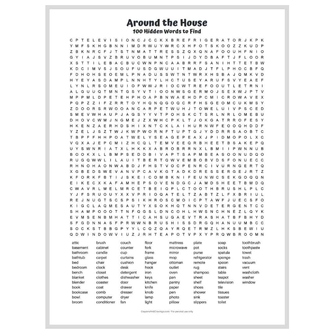 Free Printable Word Search Puzzles For Teens