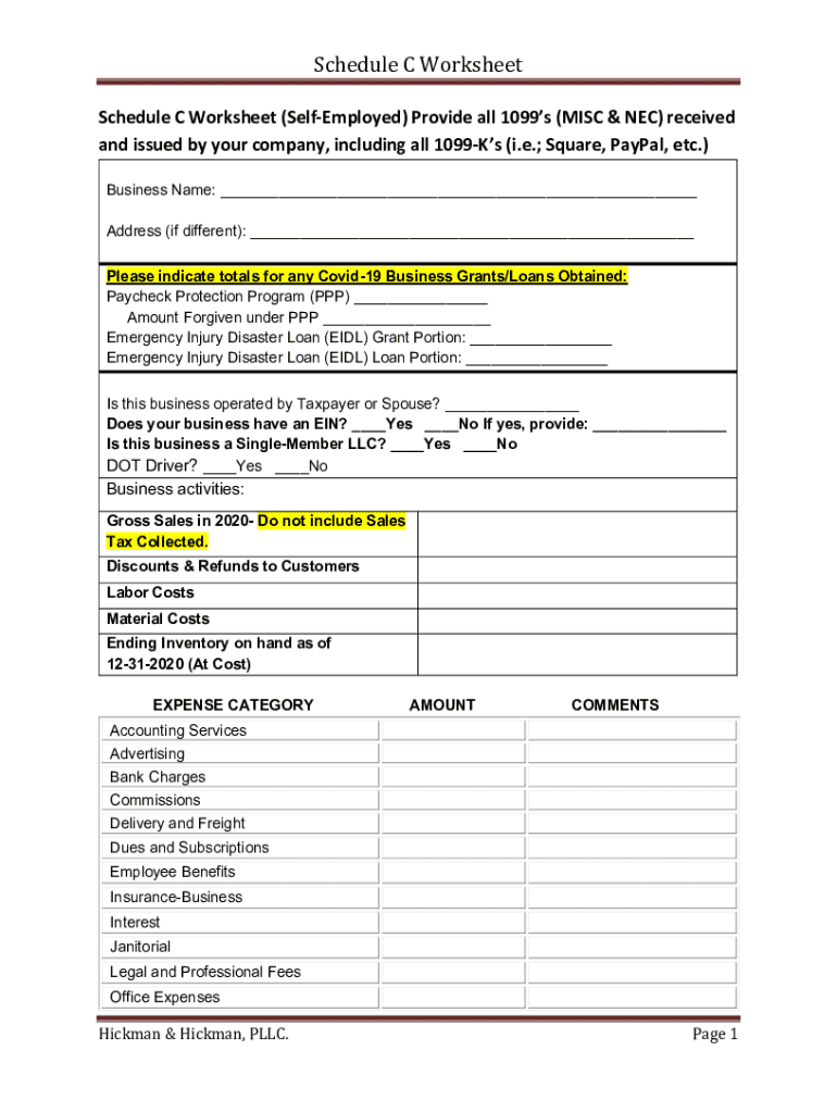 1099 Schedule C Fill Out amp Sign Online DocHub