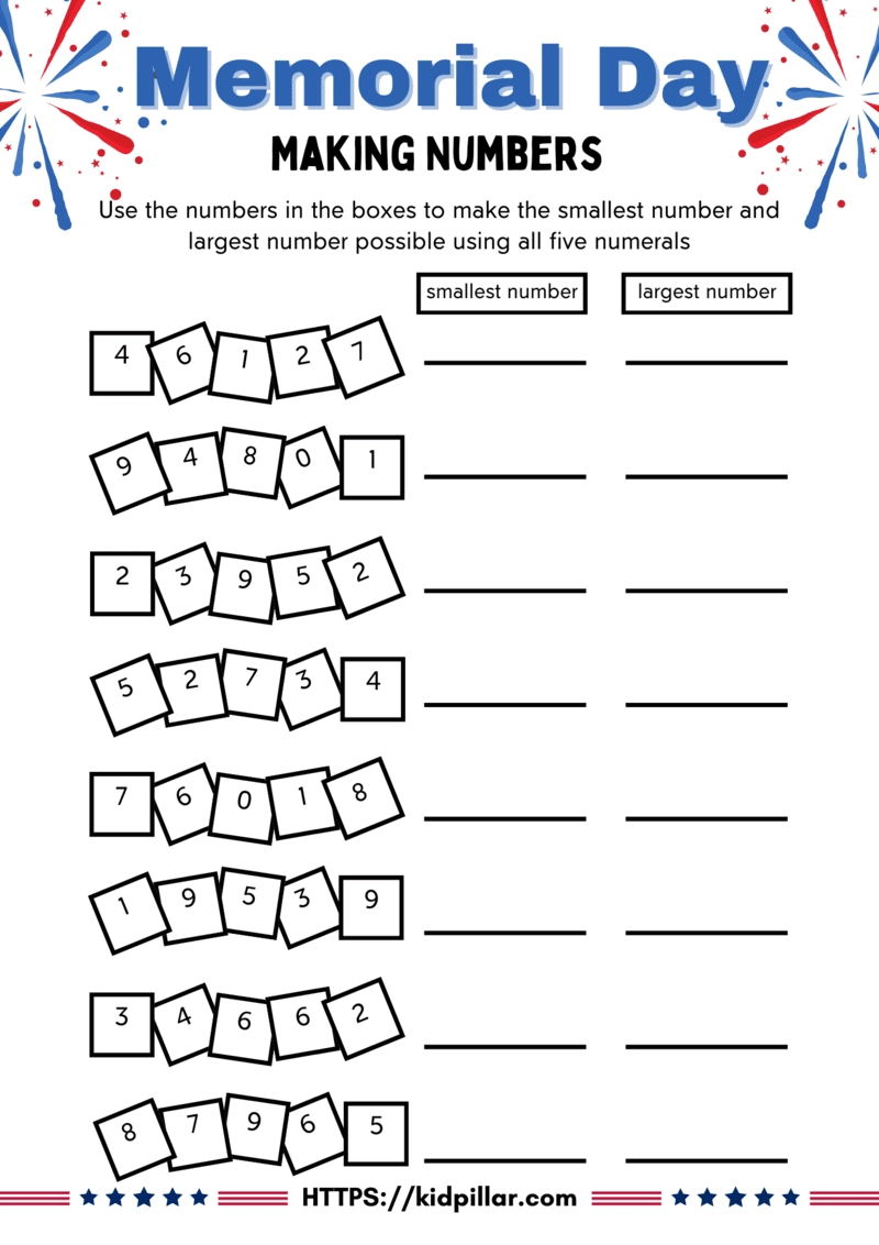Free Printable Memorial Day Worksheets