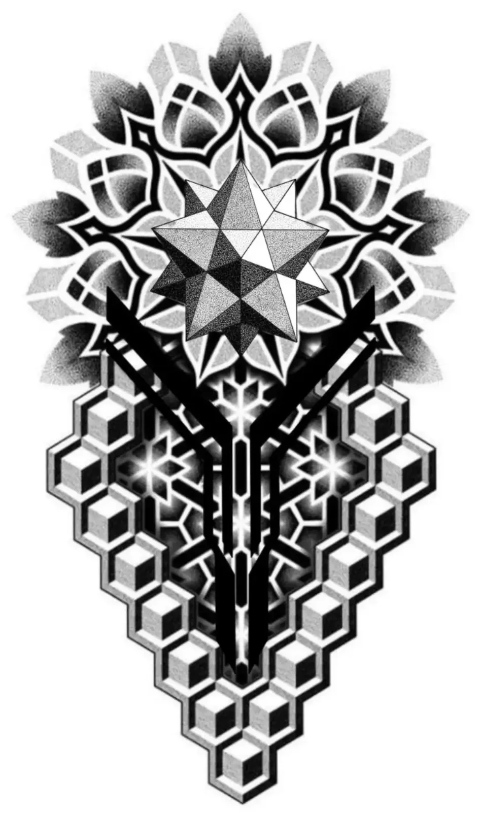 18 Geometric Tattoo Stencil Printable Tattooing 101