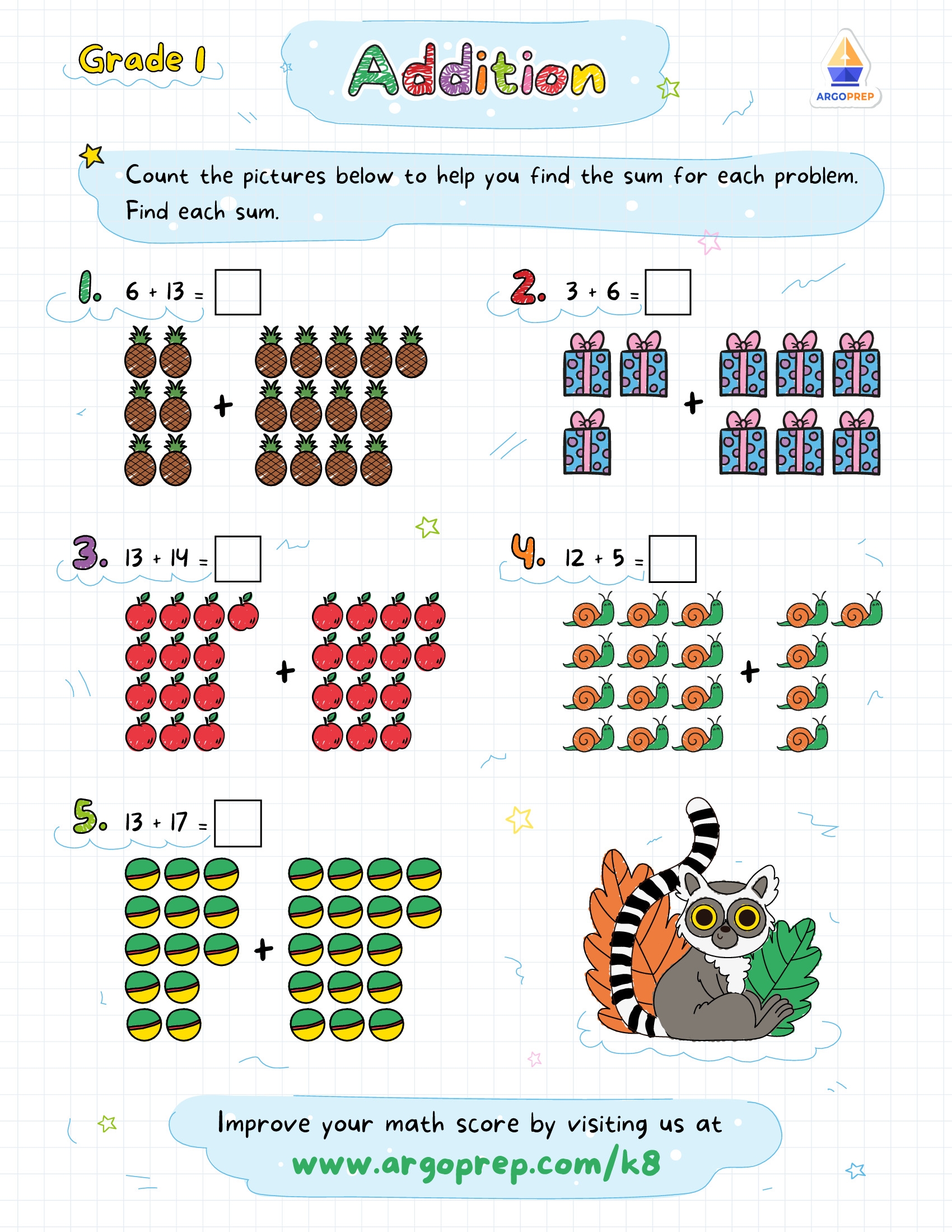 Math Worksheets First Grade Free Printables