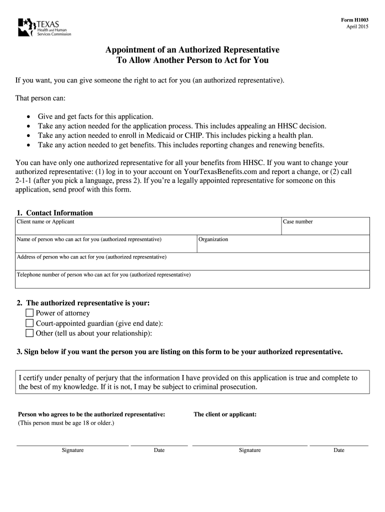 2015 2025 Form TX H1003 Fill Online Printable Fillable Blank 
