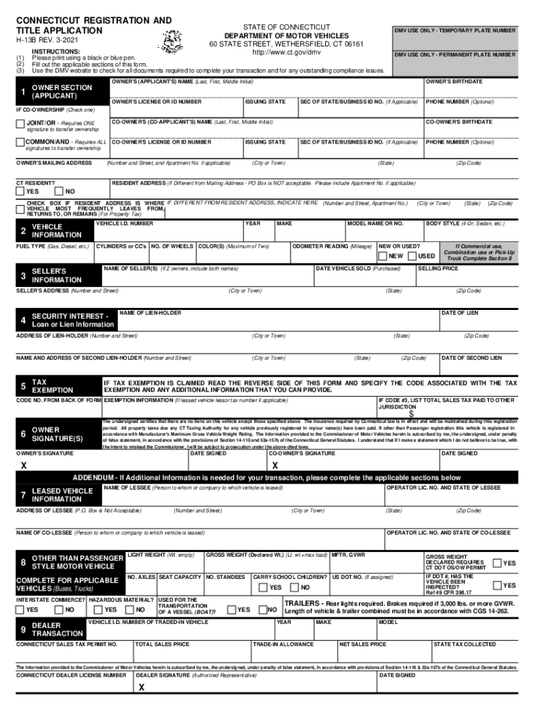 2021 2025 Form CT H 13B Fill Online Printable Fillable Blank 