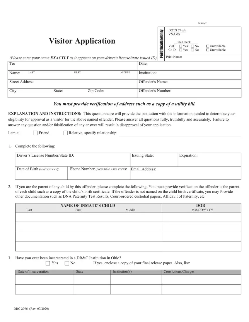 2096 Form Printable