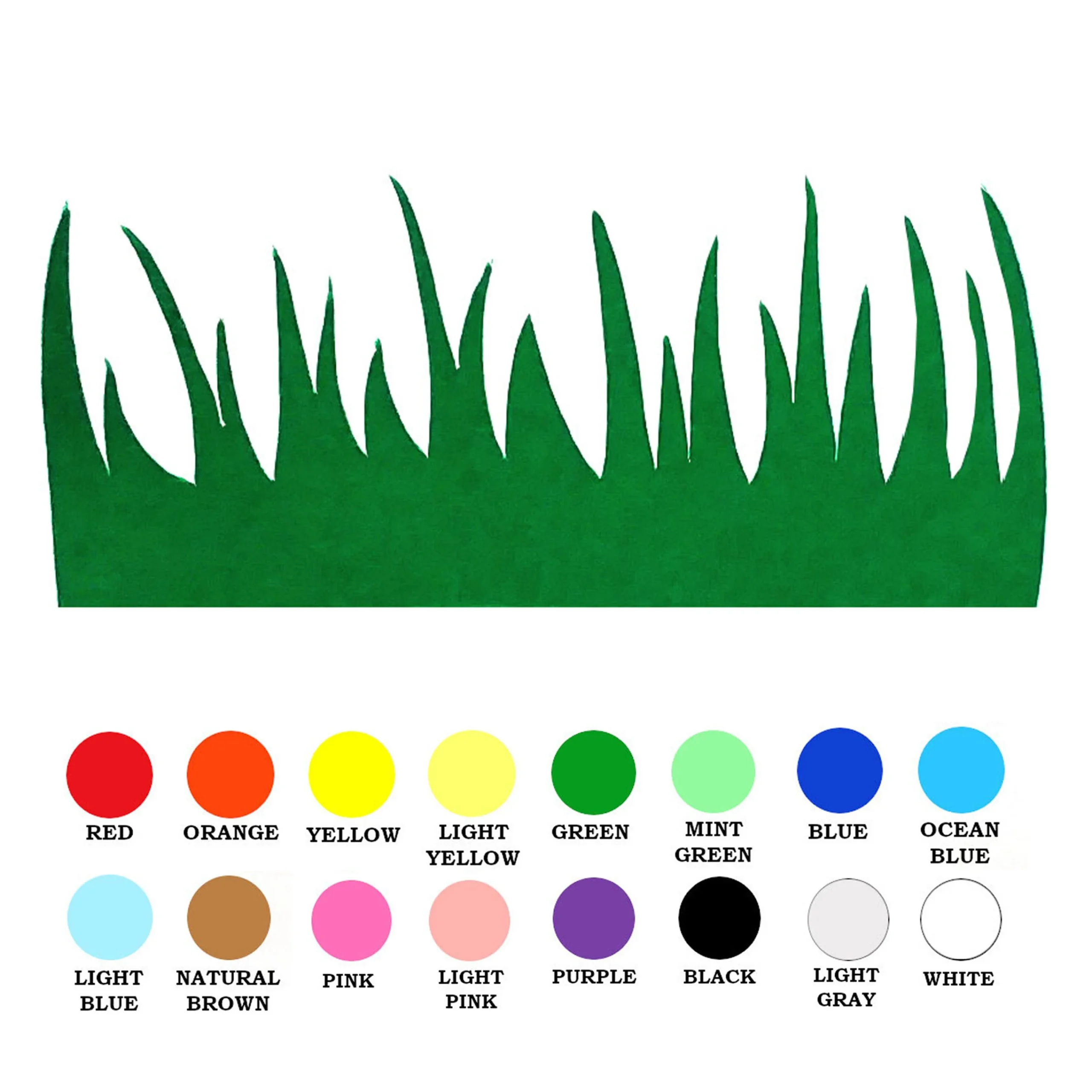 25 Pack Paper Grass Shape Grass Shapes Paper Grass Cut Outs 