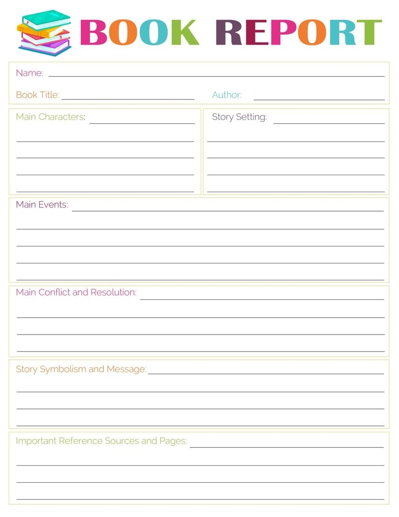 Book Template Printable