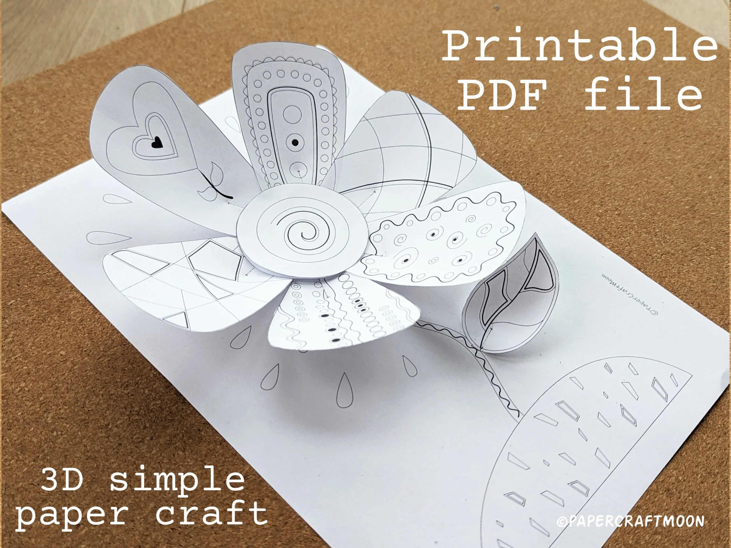 Printable 3d Flower Template