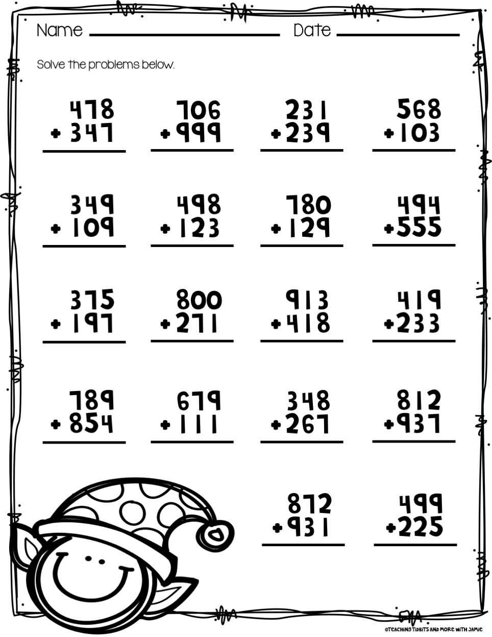 3rd Grade Math Worksheets TutorOcean Worksheets Library 