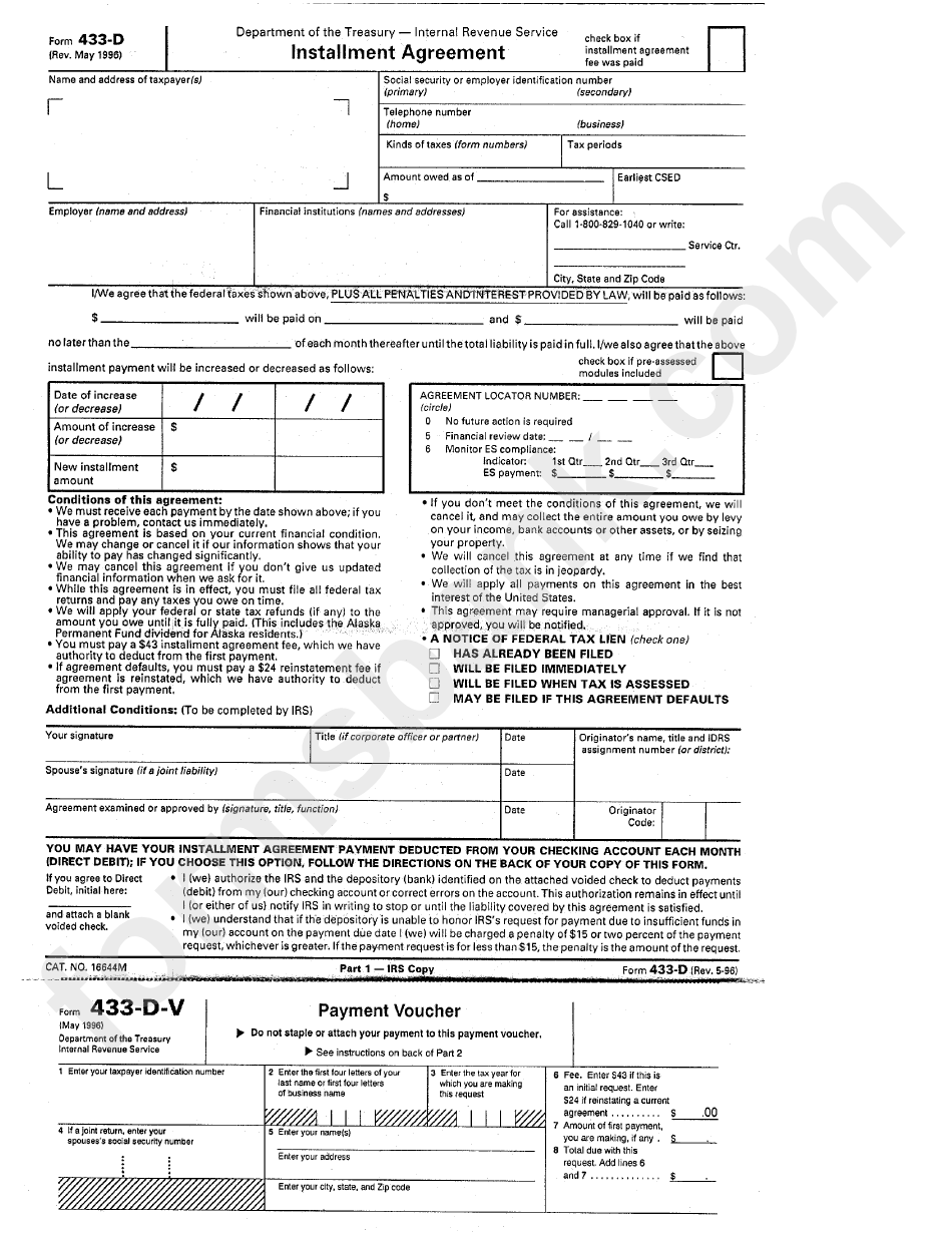 433 D Irs Form Printable