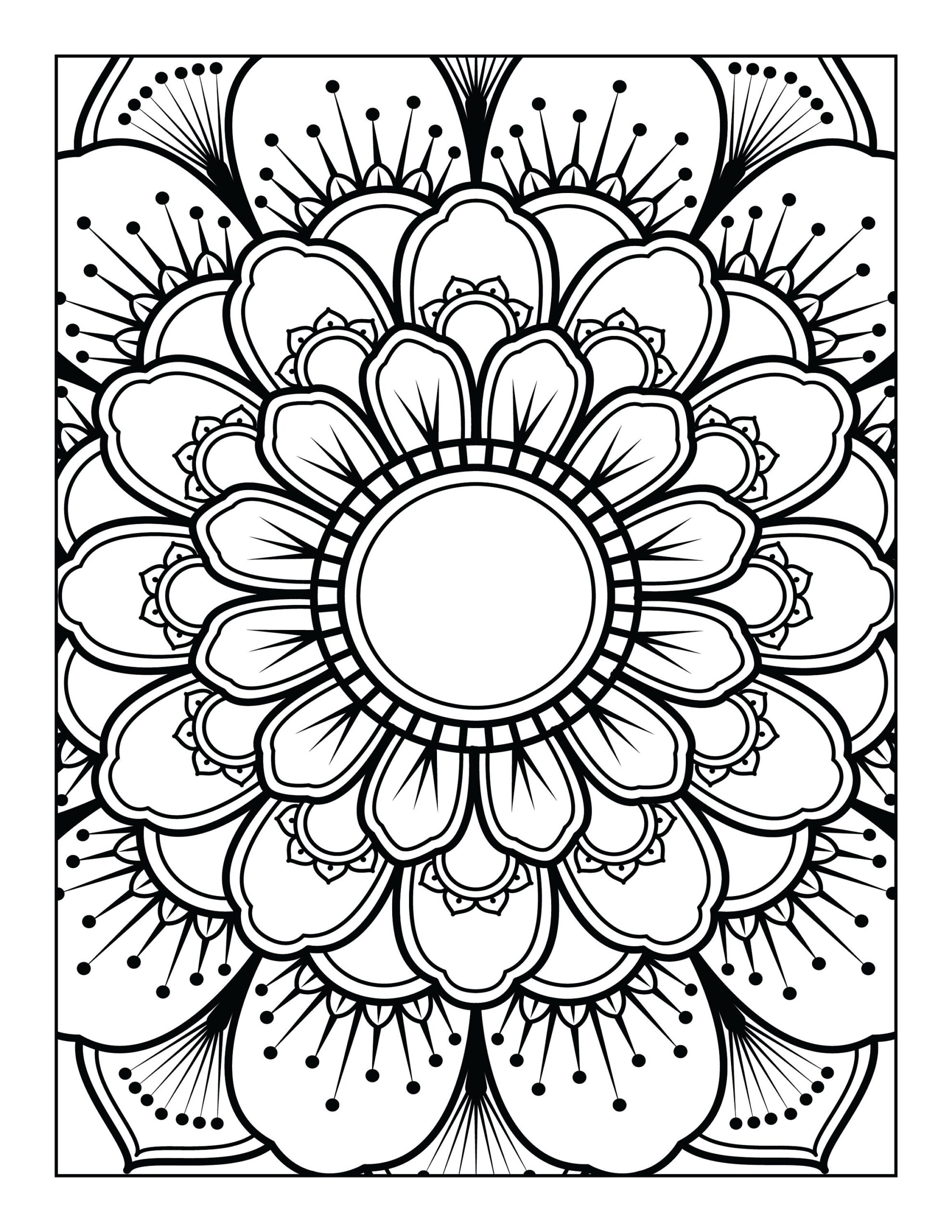 5 Printable Mandala adult Coloring Pages Floral Easy 