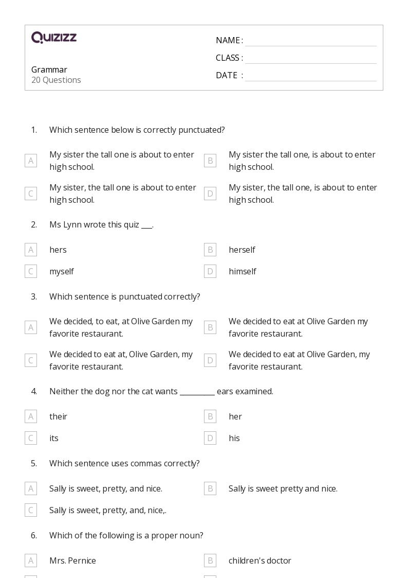 50 Grammar Worksheets For 12th Grade On Quizizz Free amp Printable