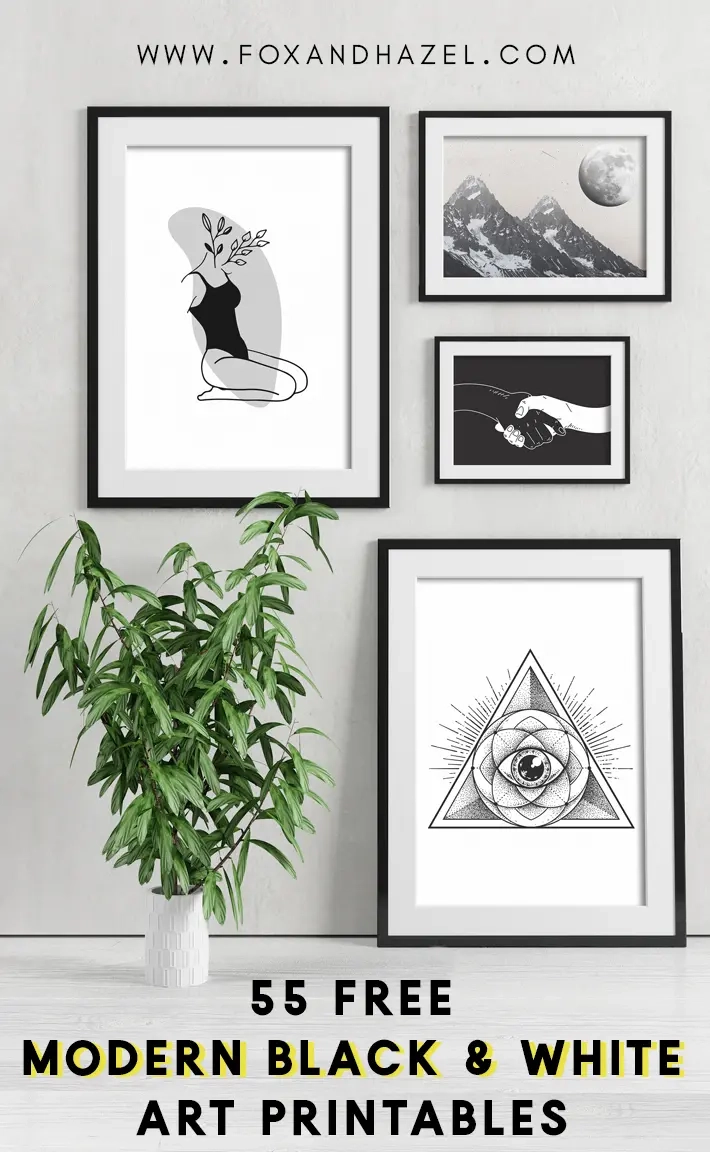 55 More Free Black And White Art Printables Fox Hazel