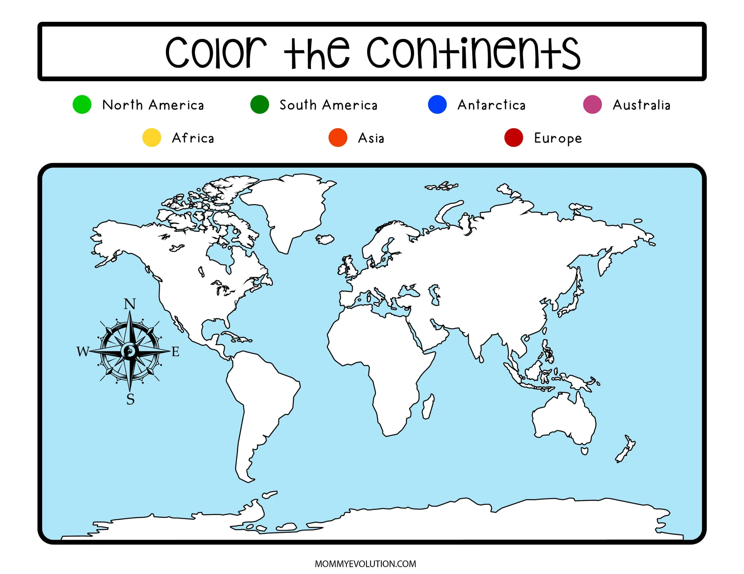 7 Continents Worksheets For Kids Coloring And Information Pages 