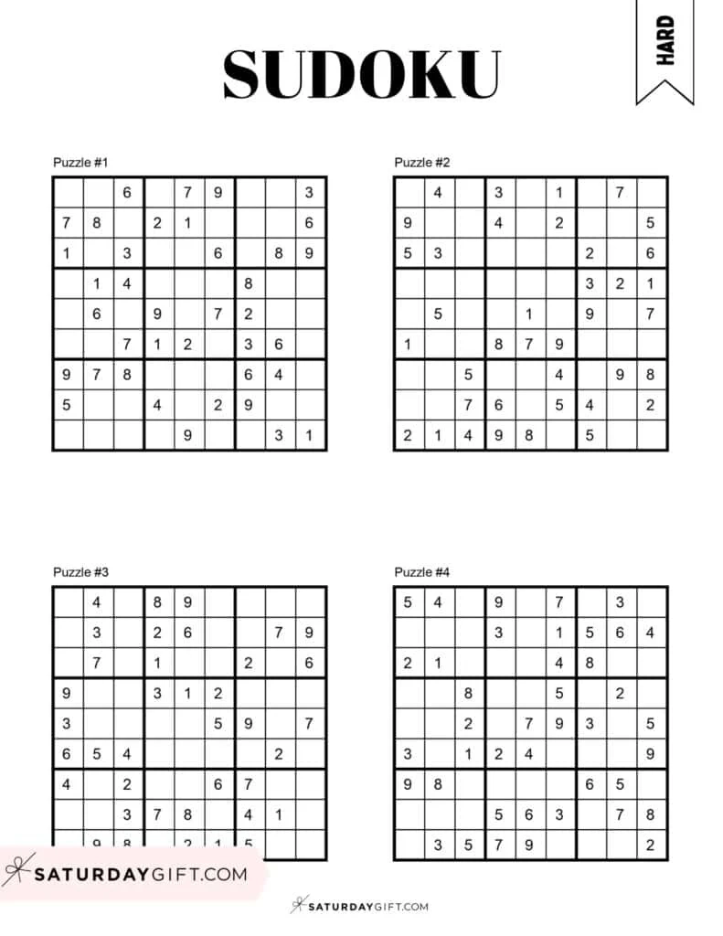 72 Free Printable Sudoku Puzzles SaturdayGift 72 Free Printable Sudoku Puzzles SaturdayGift