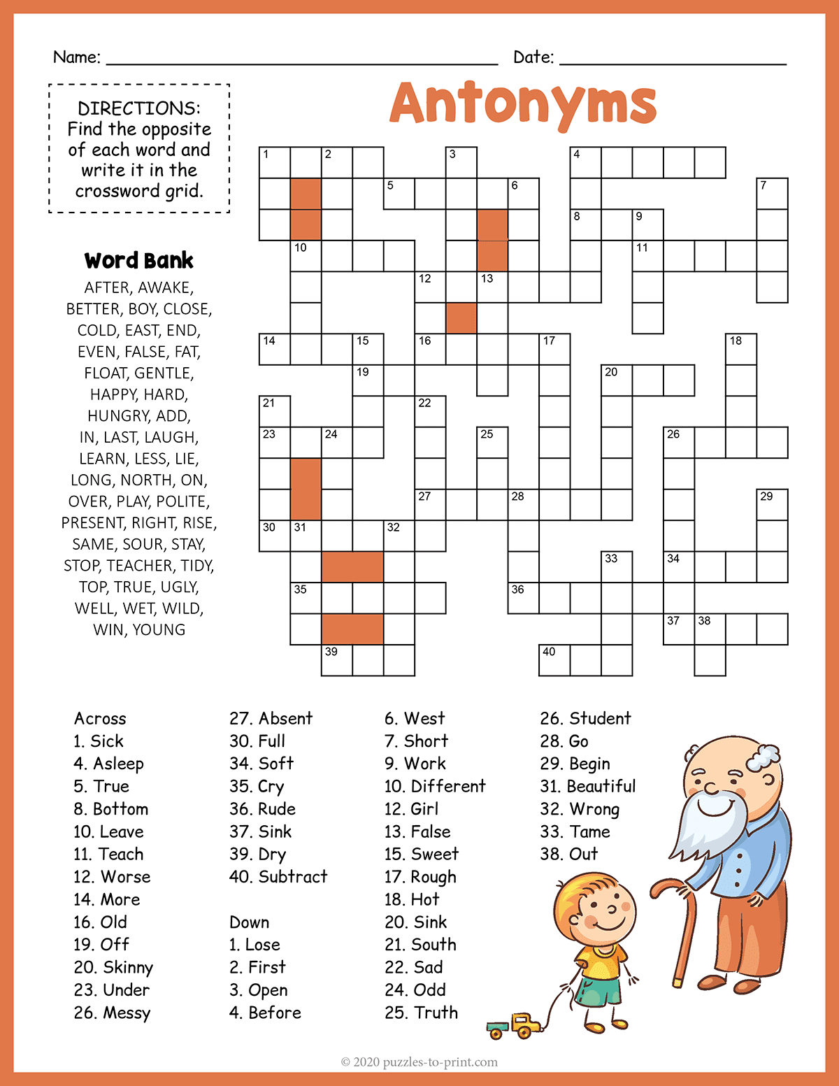 Printable Acrostic Puzzles Baron