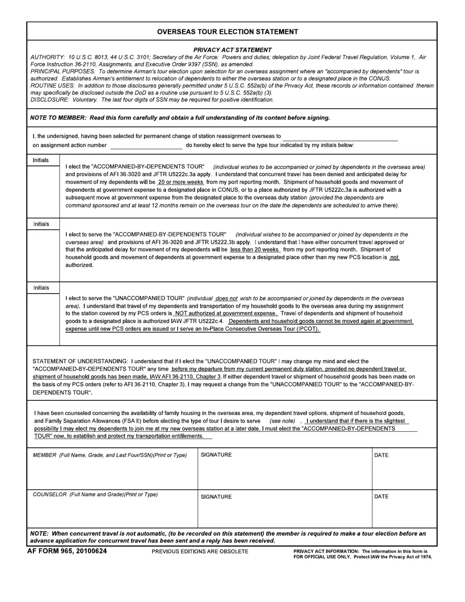 What Is Af Form 2096